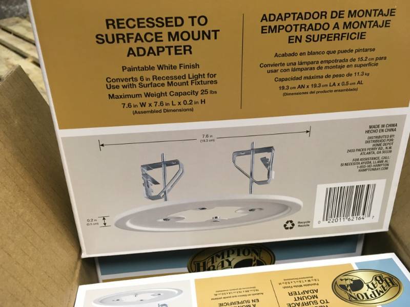 Hampton Bay 5 in. White Recessed Conversion Kit CASE 4 PACK open box in new condition