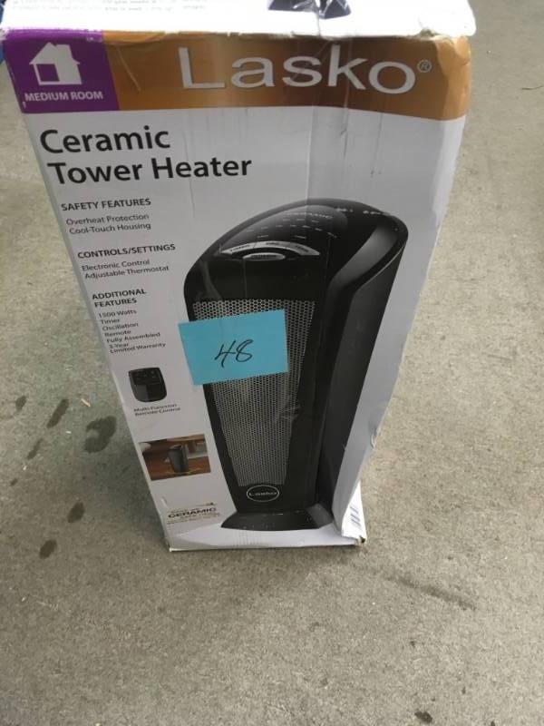 Lasko Ceramic Tower Heater with Remote Control open box in new condition