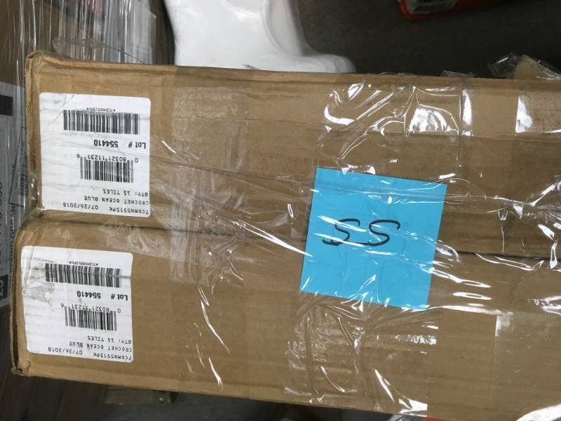 First Impressions City Block Ocean Blue Texture 24 in. x 24 in. Carpet Tile (15 TilesCase) LOT 2 CASES