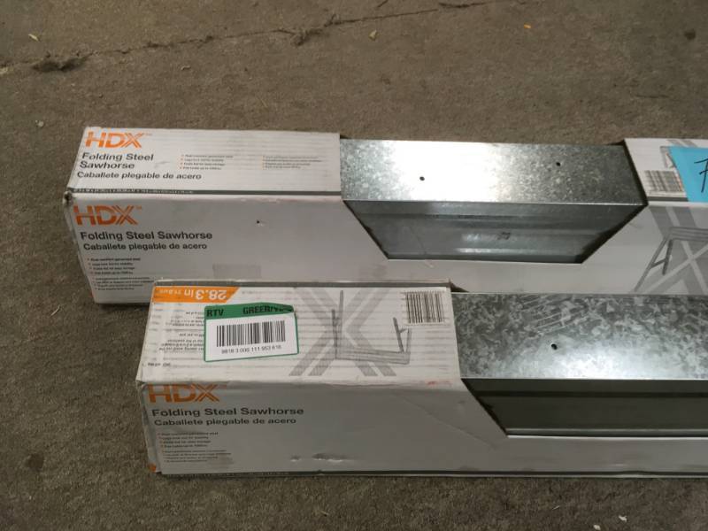 HDX 1-Compartment Folding Steel Sawhorse LOT F 2 new