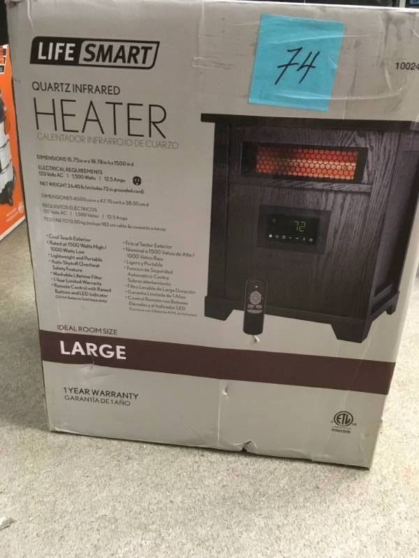 LifeSmart Zone Series Six Element Infrared Heater Black ZCHT1001US open box in new condition