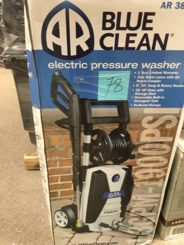 AR Blue Clean Pressure Washers 1900-PSI 1.4-GPM Electric Pressure Washer AR383SS open box in new condition