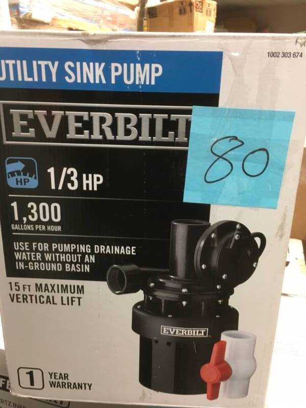 Everbilt 13 HP Utility Sink Pump works