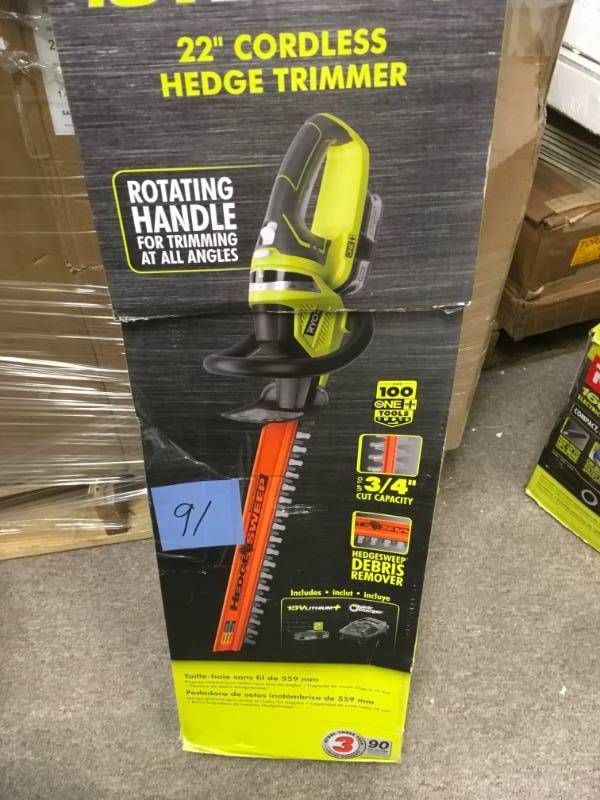 Ryobi ONE Lithium 22 in. 18-Volt Lithium-Ion Cordless Hedge Trimmer - 1.5 Ah Battery and Charger Included