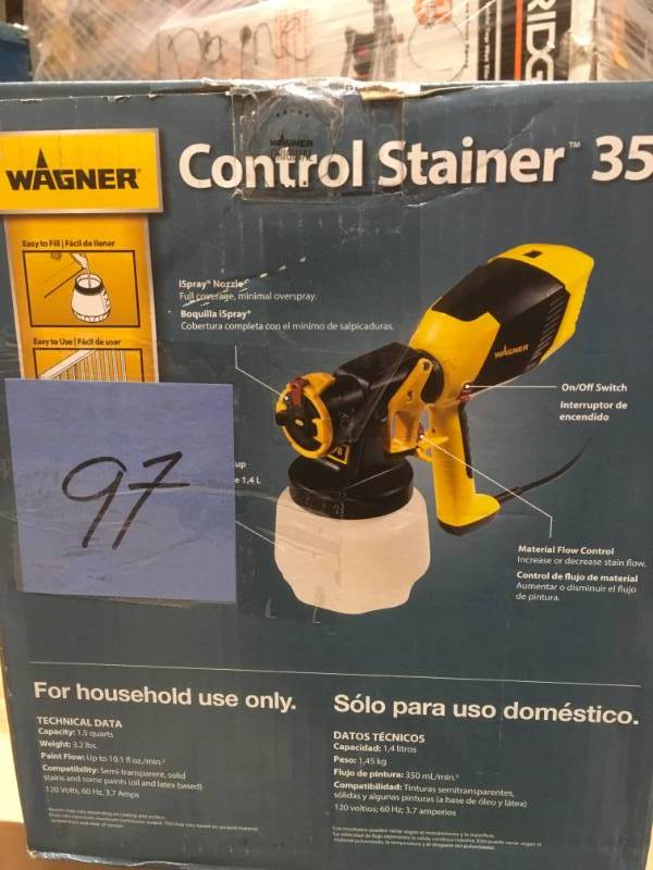 Wagner Control Stainer 350 Hvlp Handheld Sprayer open box in new condition