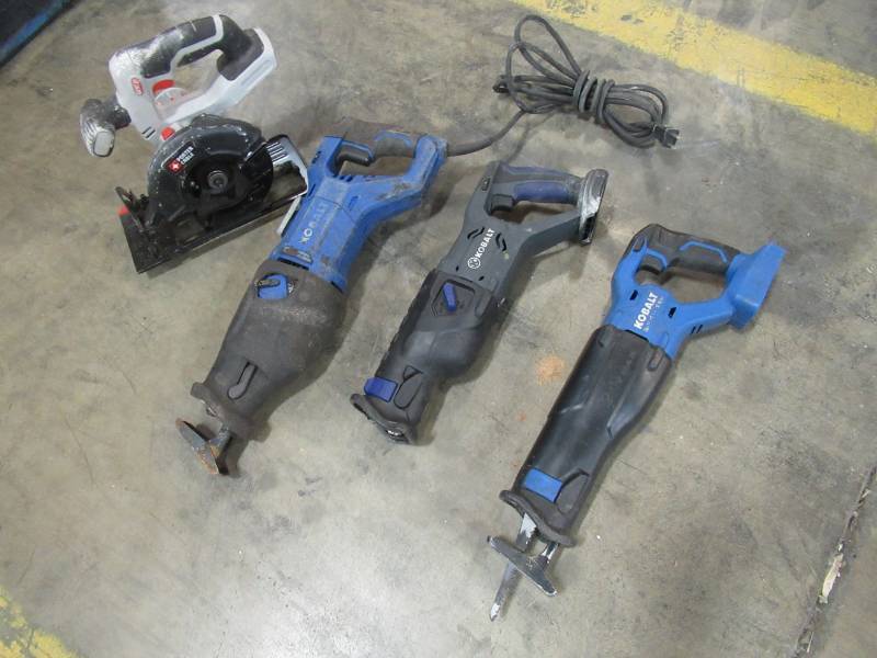 lot 27 image: Kobalt Sawzalls and Porter Cable Circular saw. - Do not work.