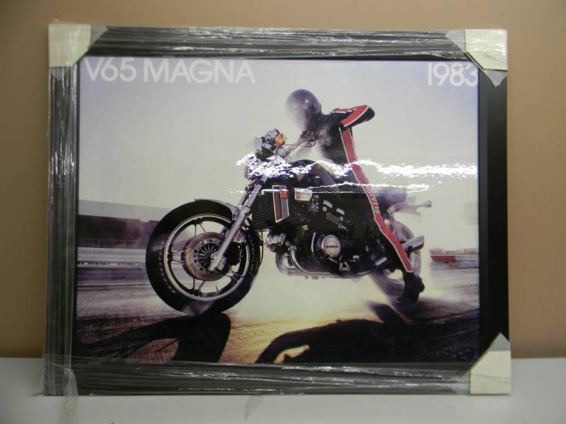 lot 13 image: V65 MAGNA HONDA DEALER PROMO FROM 1983 - FRAMED - RARE ORIGINAL ADVERTISING - SEE PICTURES