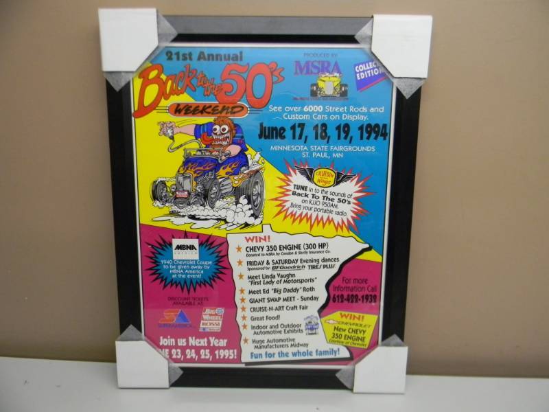 lot 25 image: BACK TO THE 50s - FRAMED - 1994 - APPROX 20 BY 22 - SEE PICTURES