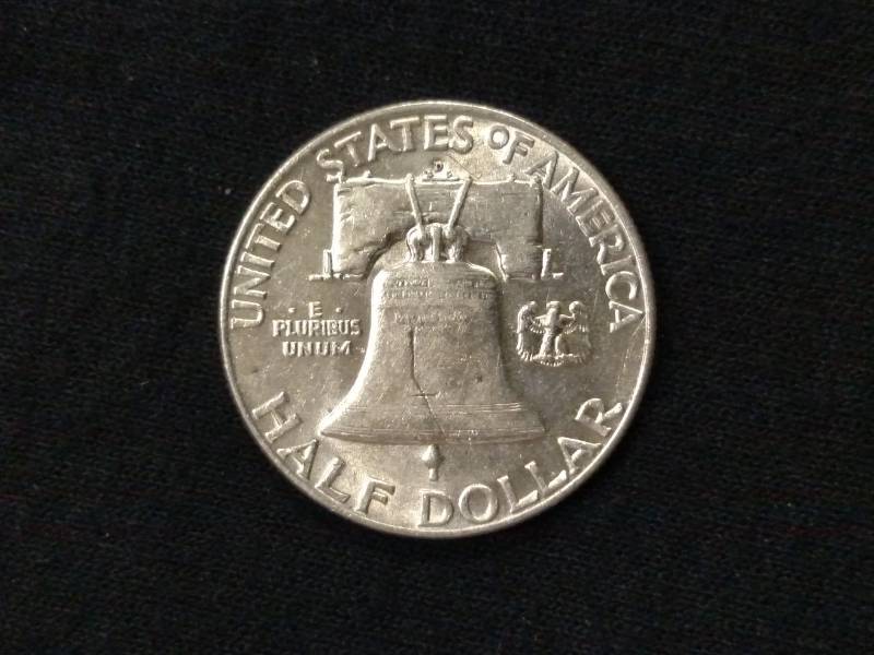 lot 53 image: 1951 D AU Franklin Silver Half Doll...