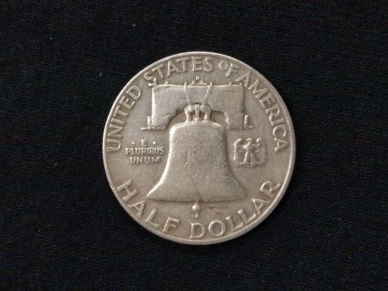 lot 56 image: 1953 D Franklin Silver Half Dollar...