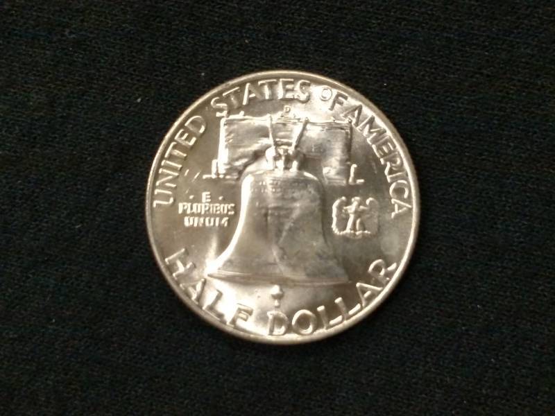 lot 58 image: 1954 D AU Franklin Silver Half Doll...