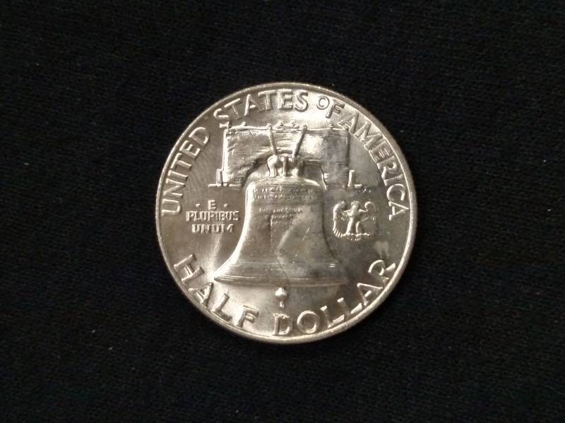 lot 63 image: 1959 AU Franklin Silver Half Dollar...