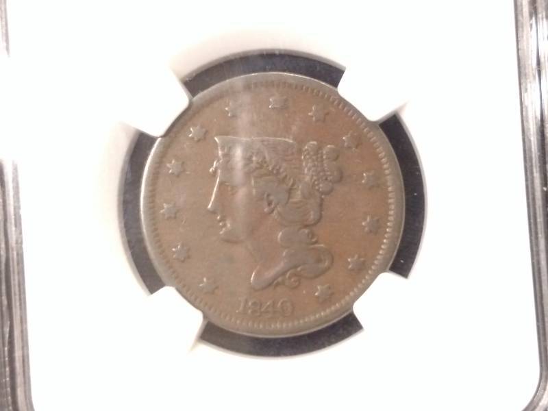 lot 83 image: 1840 Large Date NGC VF20 BN Large C...