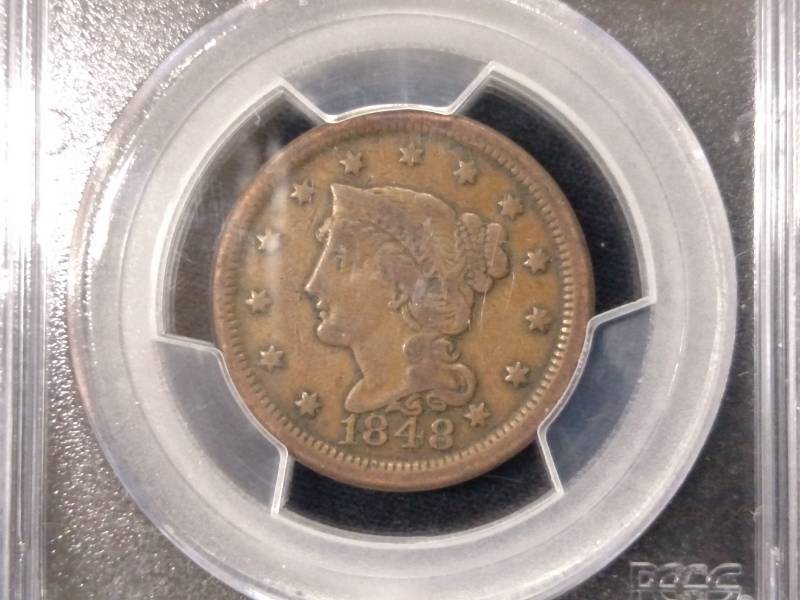 lot 84 image: 1848 PCGS F15 Large Cent...
