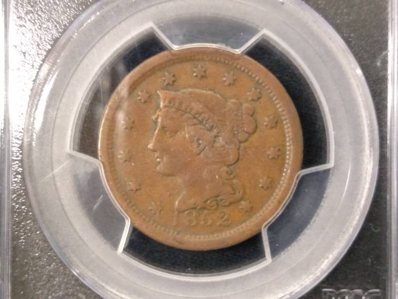 lot 85 image: 1852 PCGS VG08 Large Cent...