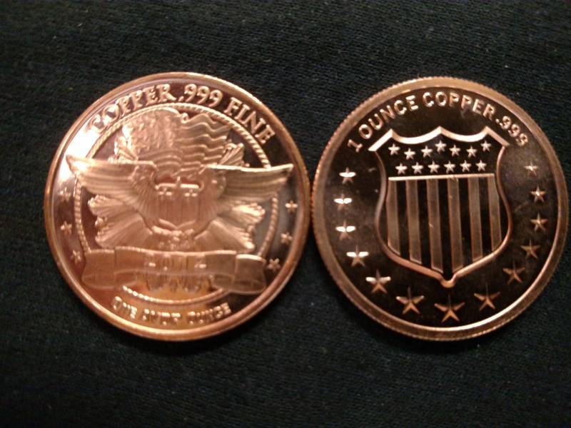 lot 88 image: (2) One Ounce .999 Copper Coins...