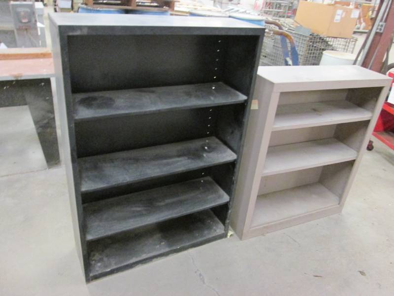 lot 10 image: 2 metal shelves...