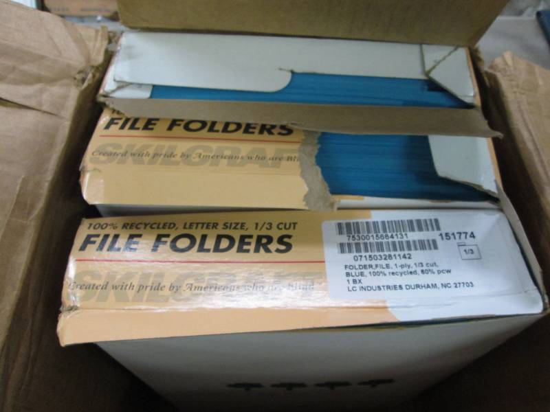 3 Boxes 13 cut Blue File Folders, ...
