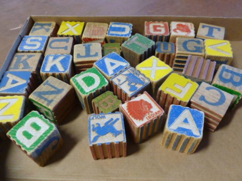lot 52 image: Vintage Wooden Blocks