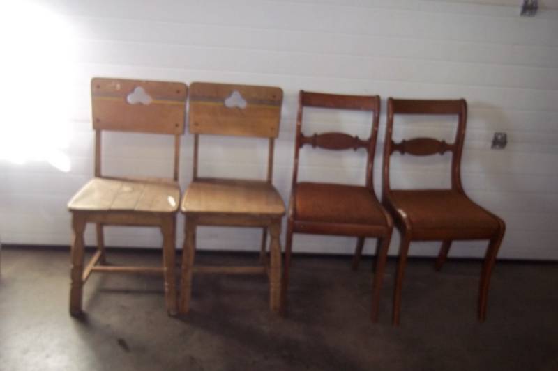 4 Vintage Wood Chairs