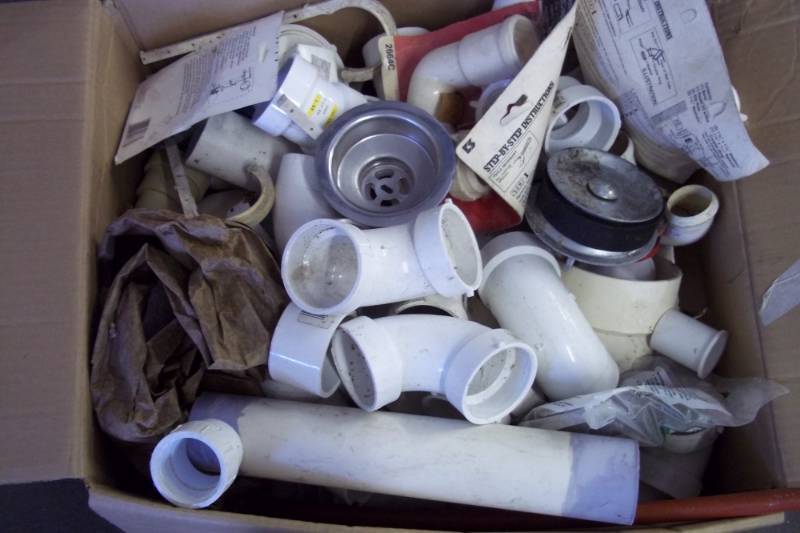 Large Box of Plumbing Supplies