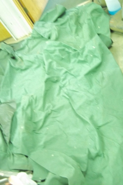 Tarp green, good for woodpile