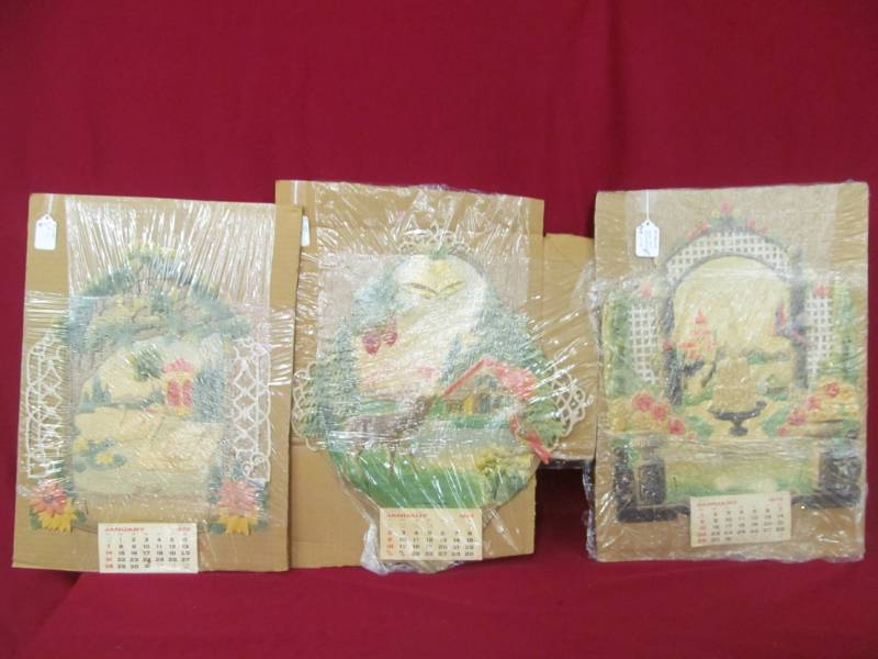 lot 46 image: vintage Embossed die cut calendars