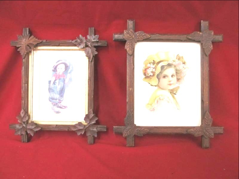 lot 50 image: vintage Victorian walnut picture frames