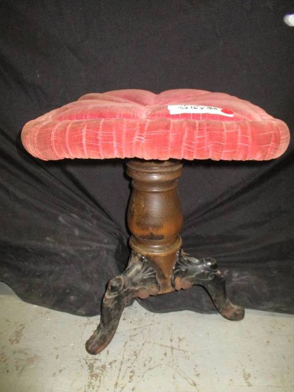 Antique Stool Cast Iron Legs