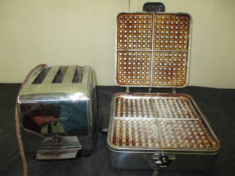 Vintage Toaster and Waffle Iron