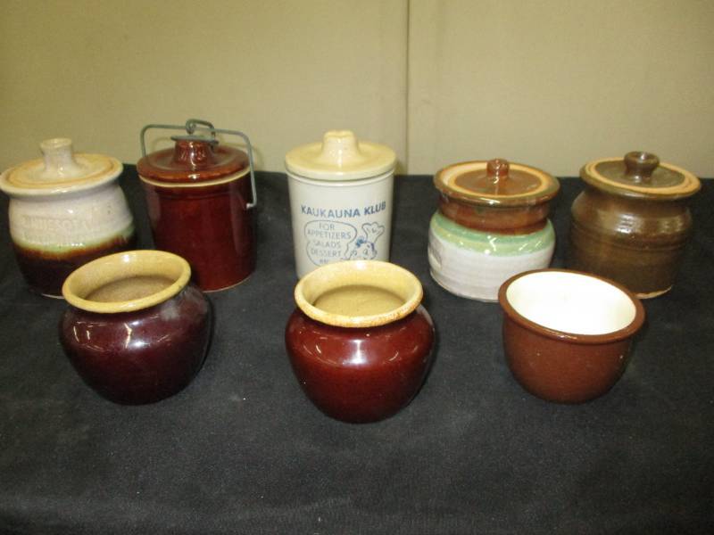 Stoneware bowls and crocks