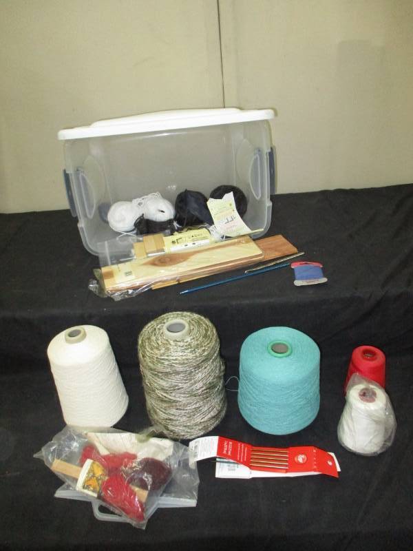 Wool yarn and knitting needles