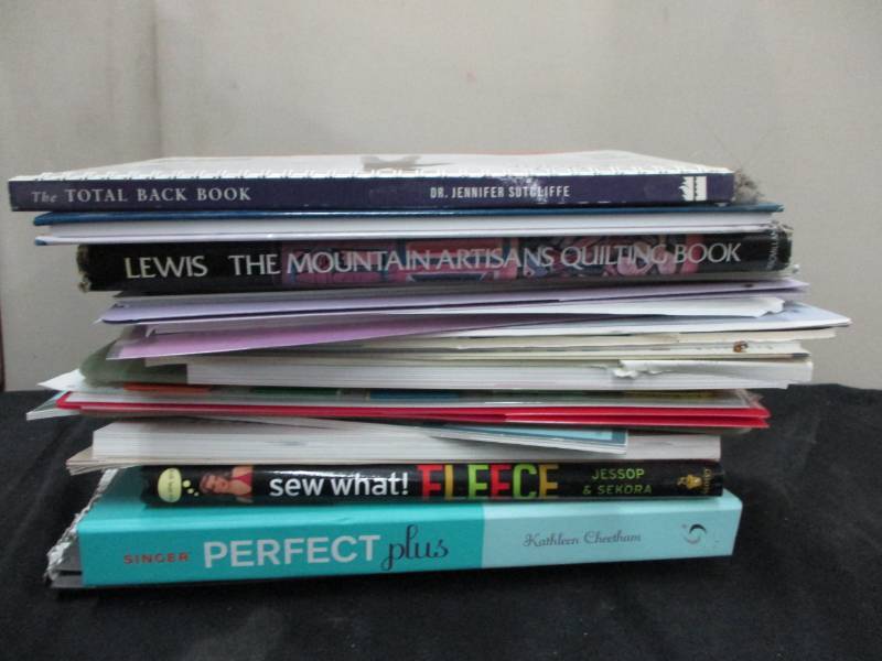 Various general life and sewing books, magaizines, catalogues