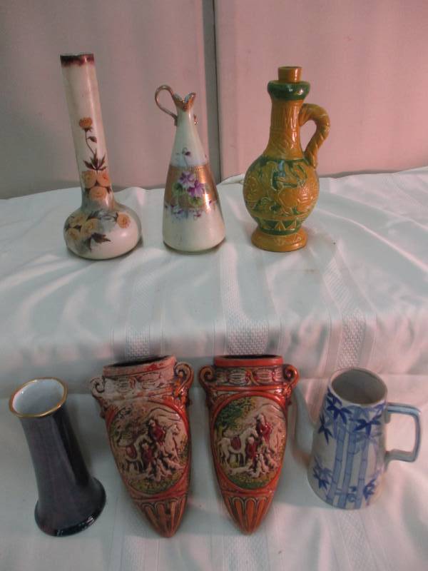 Variety of old vintage vases