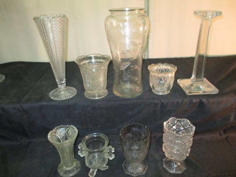 Crystal vases and misc