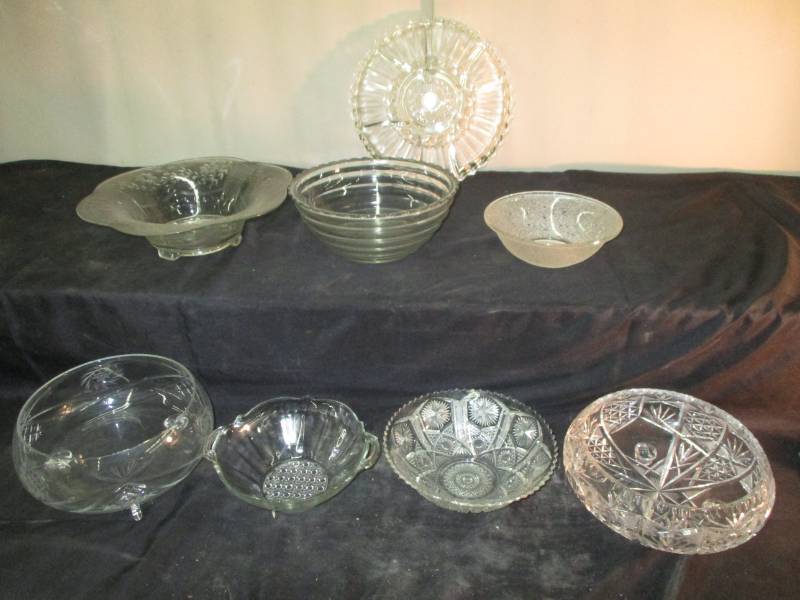 Crystal Sering Bowls and Platter