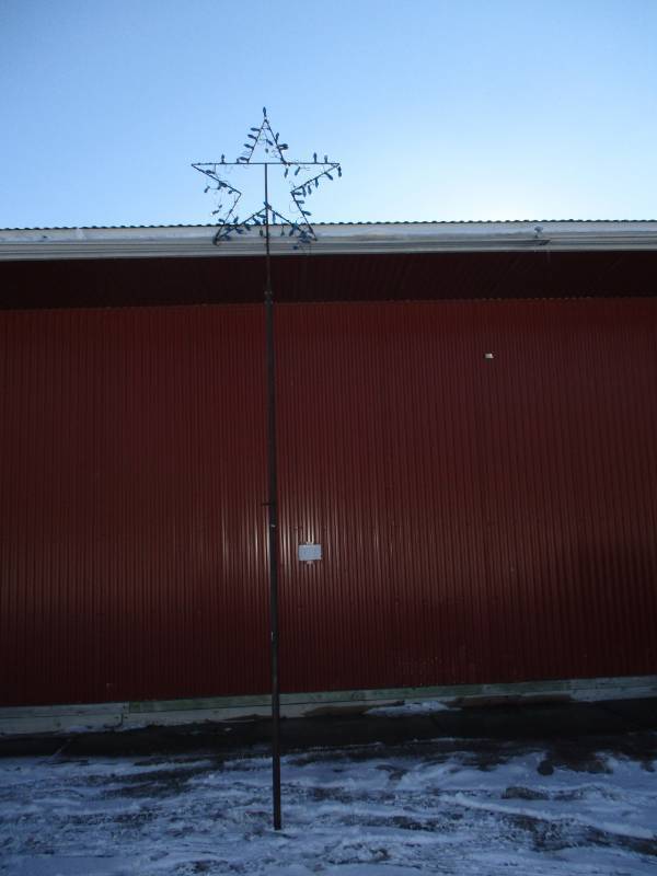 17 12 foot Star on pole. You will need to put new lights on.