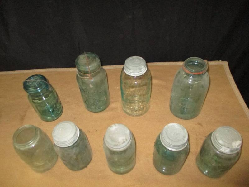 Antique Blue BALL canning Jars