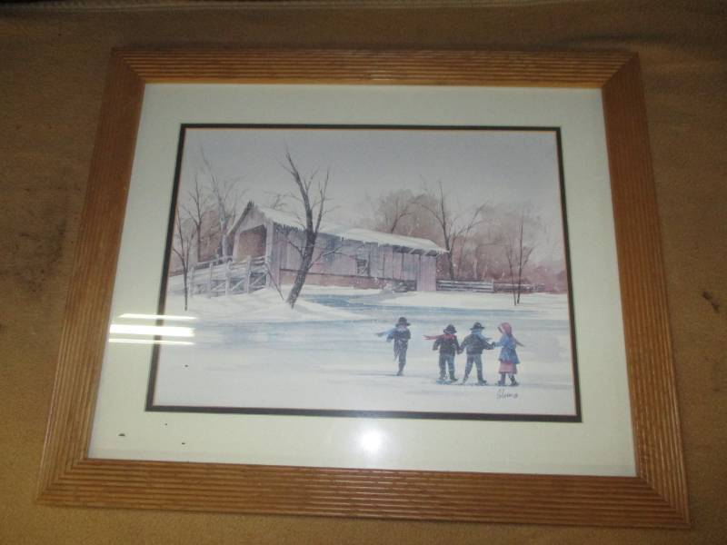 Kids Ice Skating Painting