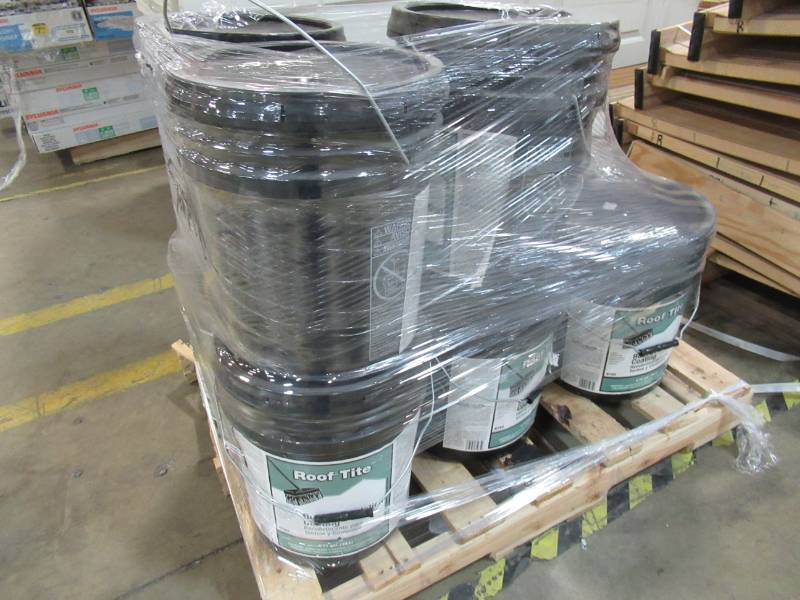 lot 68 image: 9 Containers of Roof Tite 4.75-Gallon Waterproofer Roof Sealant 6193-9-30