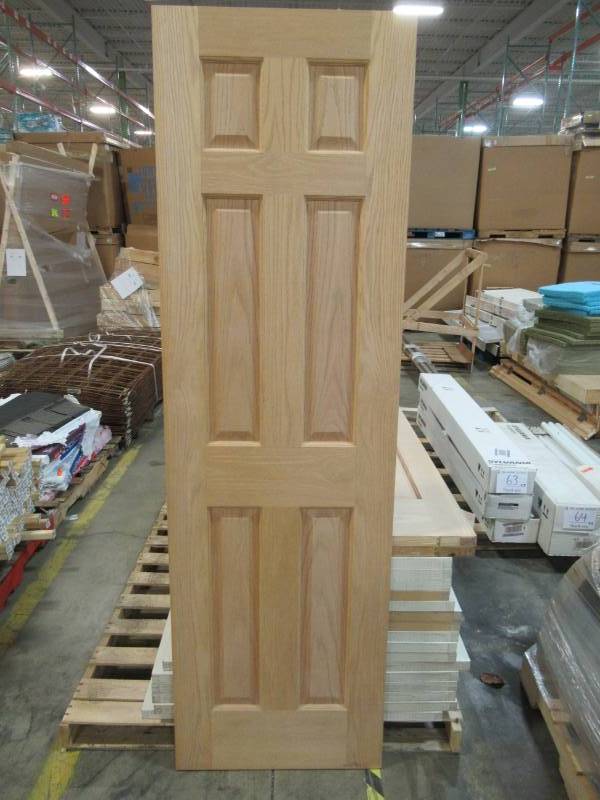 lot 32 image: Reliabilt 24 in. x 80 in. Unfinished 6-Panel Solid Core Red Oak Interior Door Slab 1002000