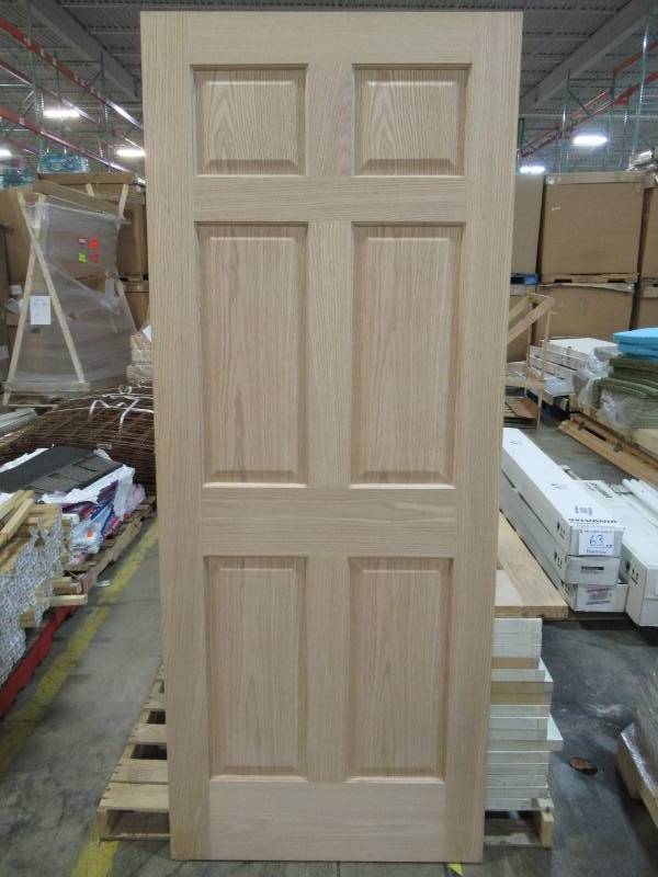 lot 33 image: ReliaBilt Solid Oak Unfinished 6-Panel Wood Slab Door (Common 32-in X 80-in) 99638