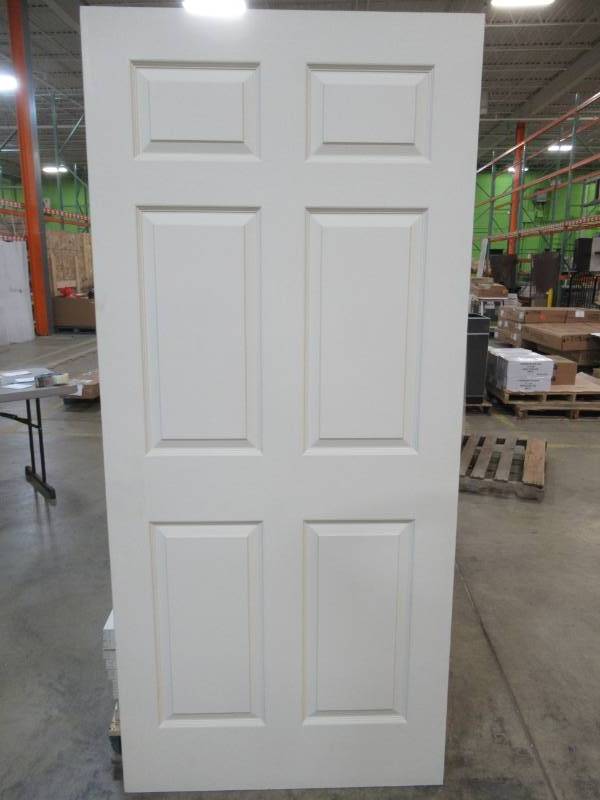 lot 98 image: Reliabilt 36 x 80 Primed 6 Panel Slab Door, No Bore, 10977