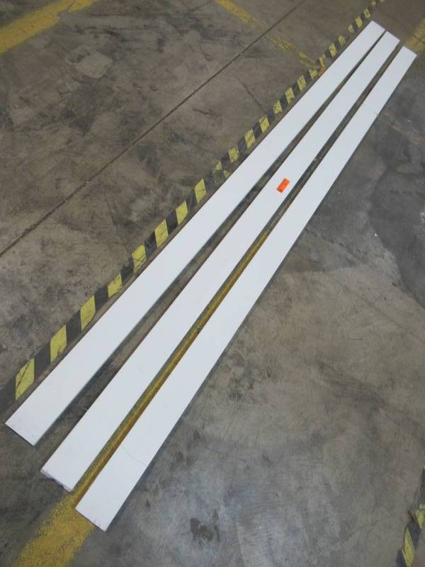 lot 131 image: 3 Pieces of James Hardie 3.5-in x 144-in HardieTrim Primed Arctic White Smooth Fiber Cement Trim.