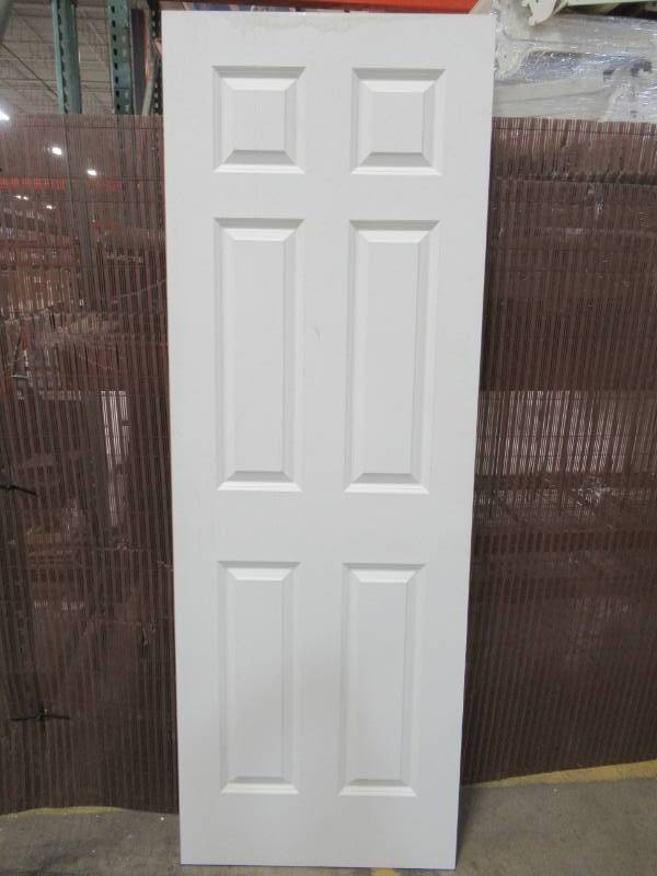 lot 165 image: Reliabilt 28 in x 80 in 6 Panel Primed No Bore Slab door 10974