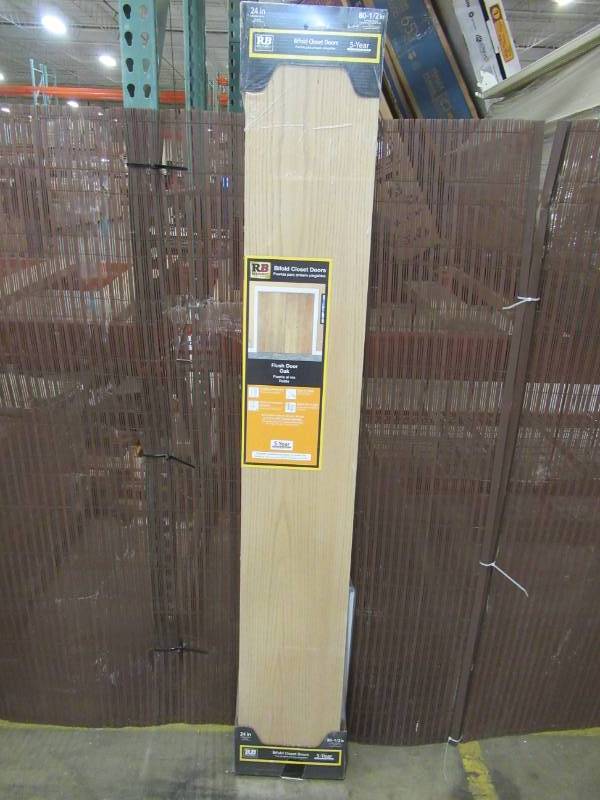 lot 177 image: ReliaBilt Unfinished Hollow Core Bi-Fold Closet Interior Door with Hardware (Common 24-in x 80-in) 12347