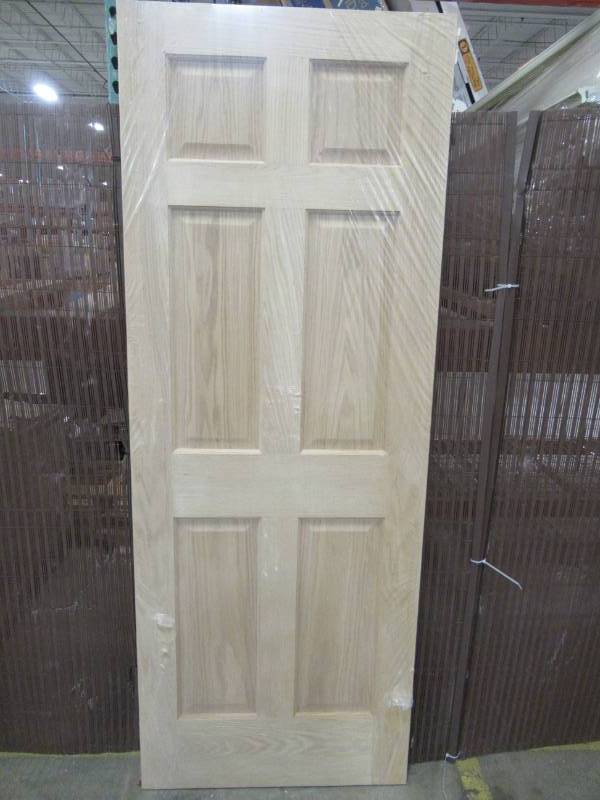 lot 178 image: ReliaBilt Solid Oak Unfinished 6-Panel Wood Slab Door (Common 30-in X 80-in) 99428