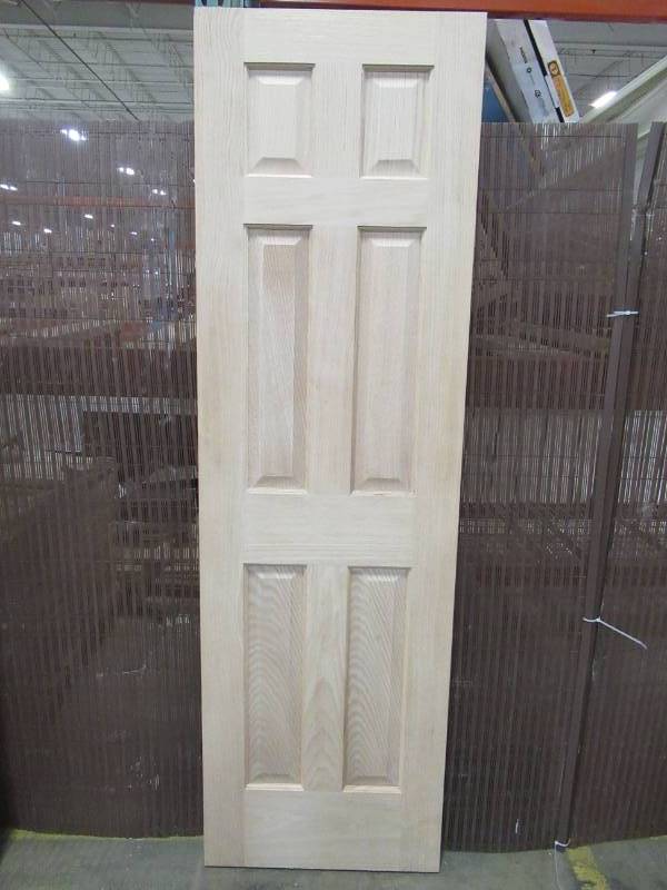 lot 180 image: Reliabilt 24 in. x 80 in. Unfinished No Bore 6-Panel Solid Core Oak Interior Door Slab 98674