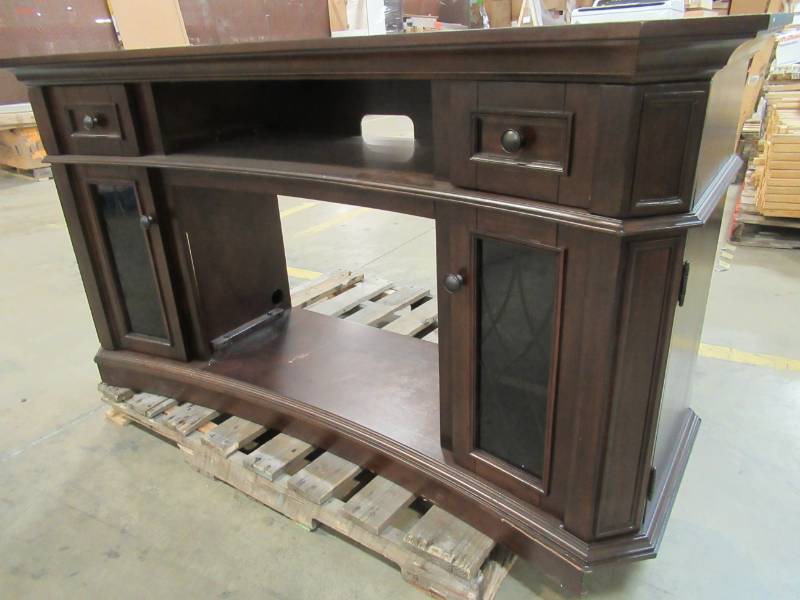 lot 189 image: Scott Living 60-in W Walnut Missing Infrared Quartz Electric Fireplace 1031FM-26-216  CABINET ONLY