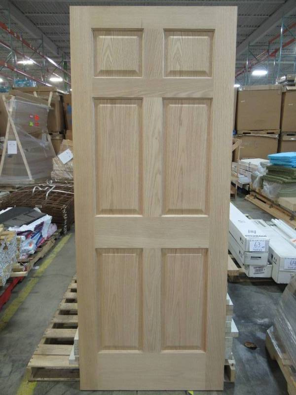lot 34 image: ReliaBilt Solid Oak Unfinished 6-Panel Wood Slab Door (Common 32-in X 80-in) 99638